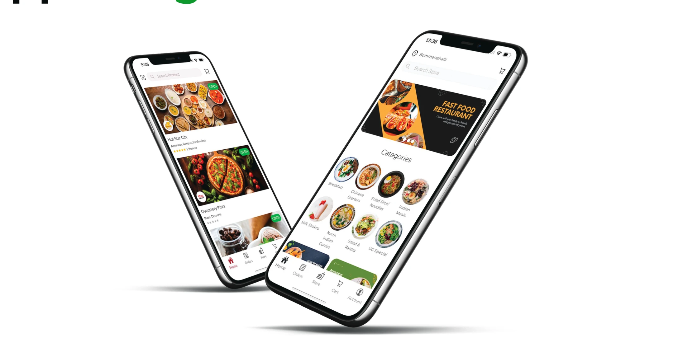 Food ordering mobile app designs from the portfolio