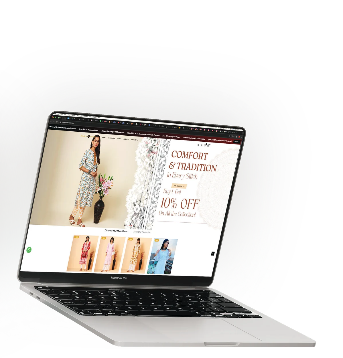Ethnic-wear storefront work shown in the company portfolio